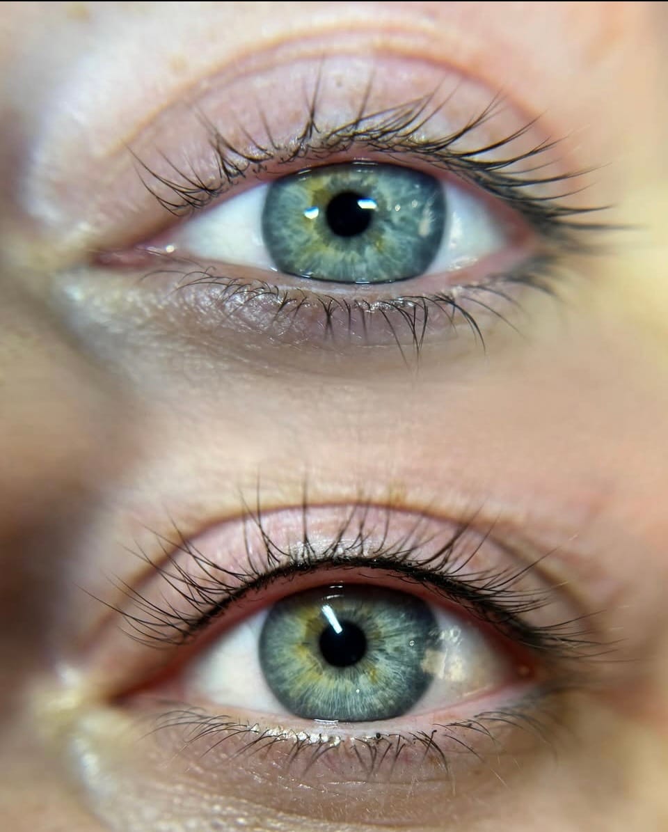 Permanent lash enhancement close-up