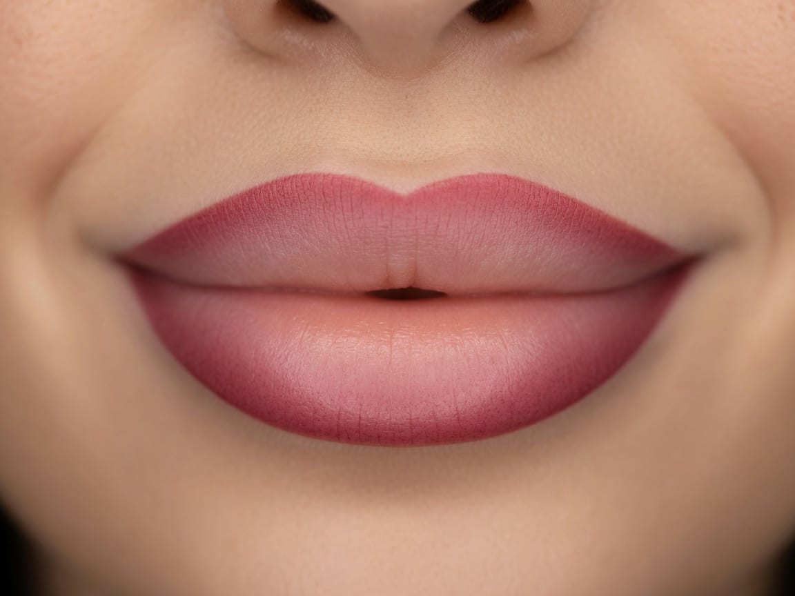 Ombre lips permanent makeup